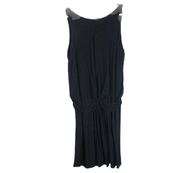 Witchery Dress Womens 10 Black Sleeveless Midi Tencel Drop Waist From Australia - Picture 6 of 11